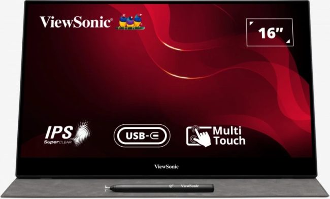 monitor portatil 16 viewsonic td1655 ips fhd usb c tactil con parlante integrado