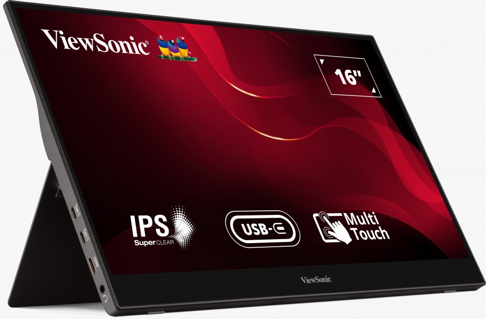monitor portatil 16 viewsonic td1655 ips fhd usb c tactil con parlante integrado
