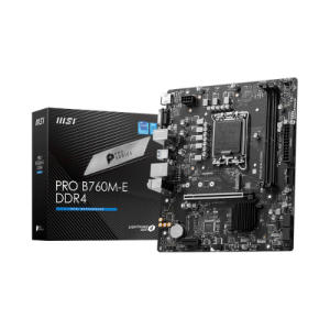 MOTHERBOARD MSI PRO PRO B760M-E DDR4, CHIPSET INTEL B760, LGA1700, HDMI, VGA, MATX.