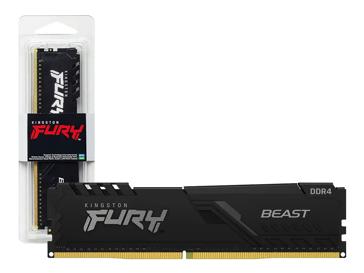 MEMORIA RAM KINGSTON FURY BEAST, 16GB DDR4 3200 MHZ. (KF432C16BB/16)