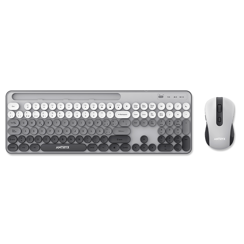 KIT WIRELESS TECLADO + MOUSE ANTRYX WS-970 GRAY, HOLDER SLOT (ASC-WS970GY) - Imagen 3