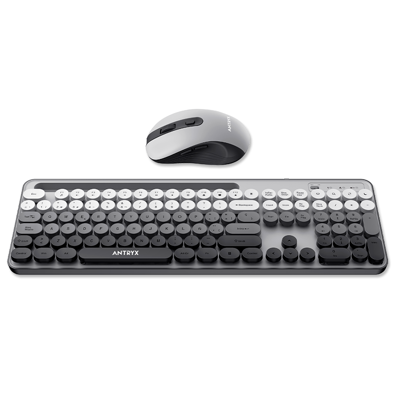 KIT WIRELESS TECLADO + MOUSE ANTRYX WS-970 GRAY, HOLDER SLOT (ASC-WS970GY)