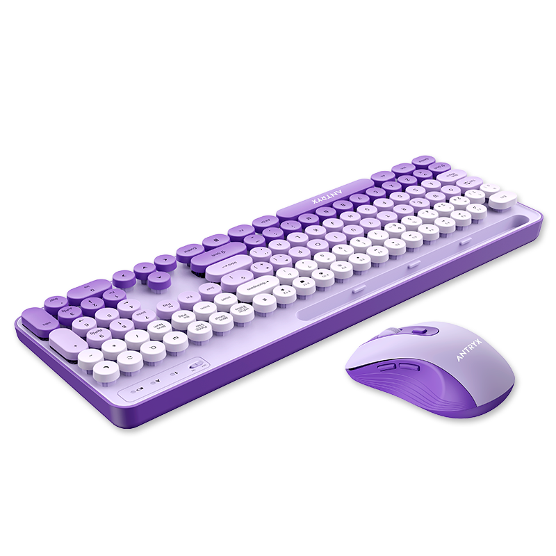 TECLADO Y MOUSE ANTRYX WS-970 WIRELESS PURPLE HOLDER SLOT (ASC-WS970PE) - Imagen 2