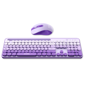 TECLADO Y MOUSE ANTRYX WS-970 WIRELESS PURPLE HOLDER SLOT (ASC-WS970PE)