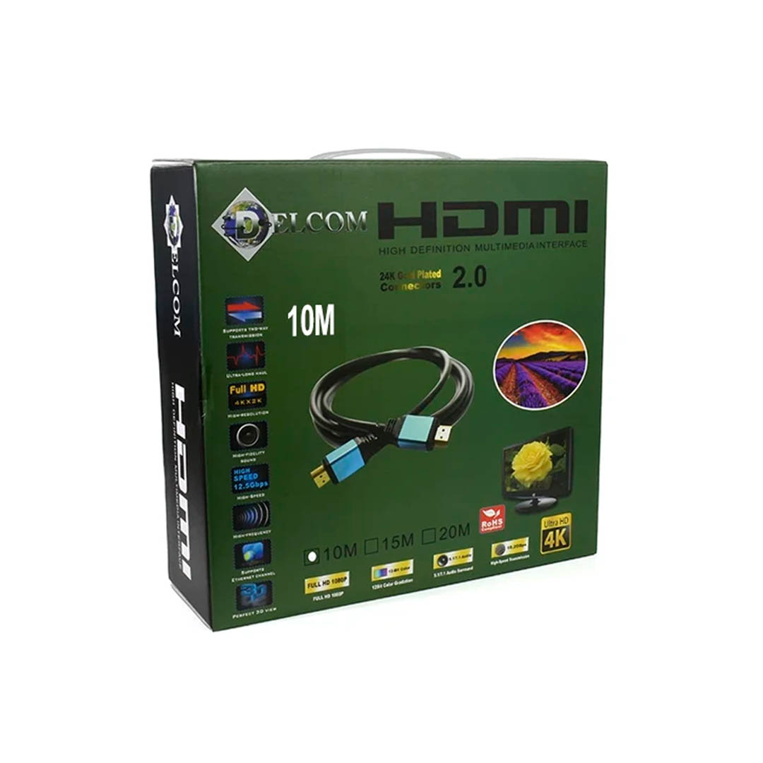 cable hdmi de 10 metros delcom v 2.0 cabeza de aluminio blister cable hdmi de 10 metros delcom v 2.0 cabeza de aluminio blister