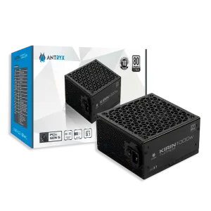 INICIO fuente de poder antryx kirin 1000w, 80 plus platinum, modular, atx3.1, pcie 5.0